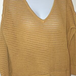 Madewell Women's V-Neck Sweater in Mustard